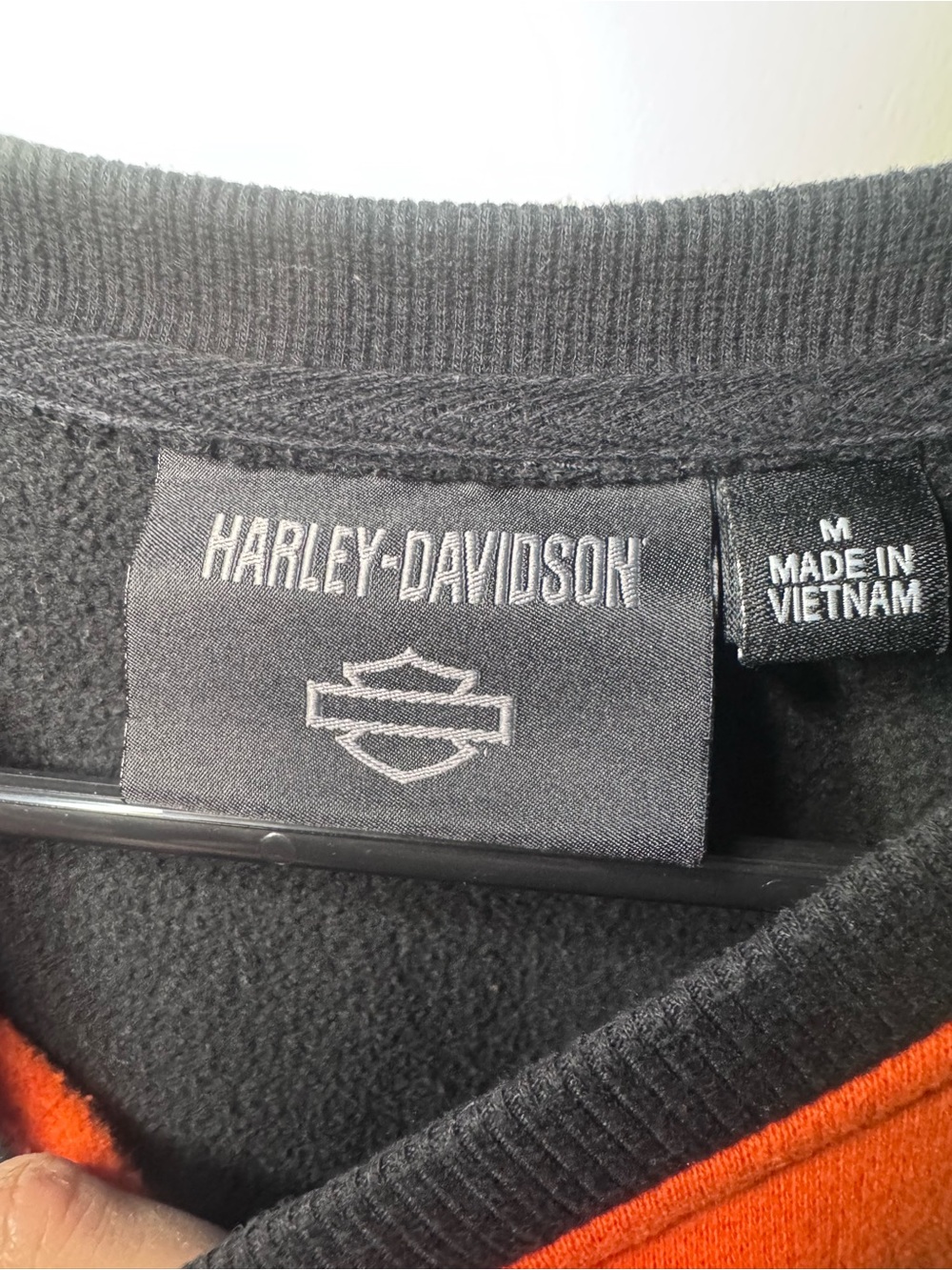 Harley-Davidson Women's Black & Orange Pullover Sweater - Picture 3 of 5
